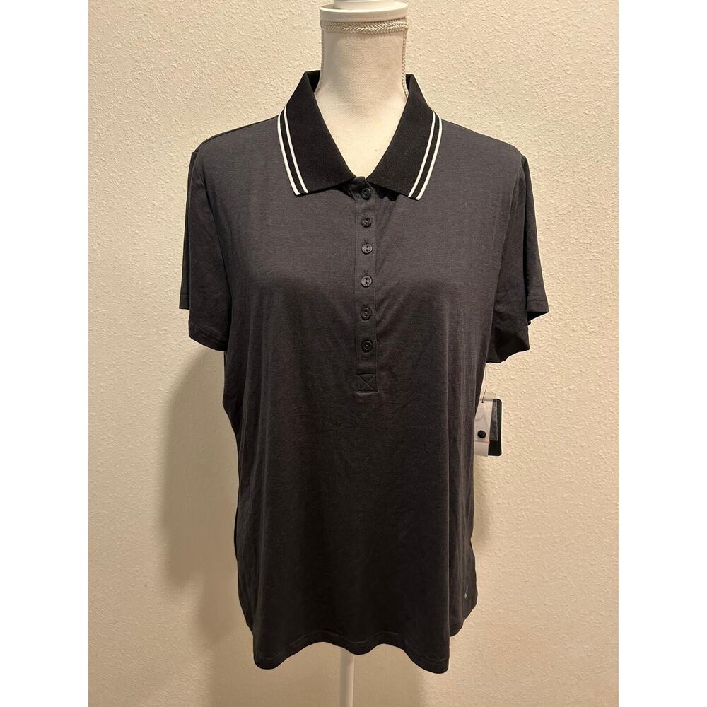 Bass Outdoor Women's Performance Polo T-Shirt, Black Beauty Short Sleeve New